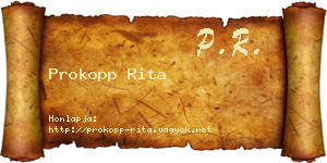 Prokopp Rita névjegykártya