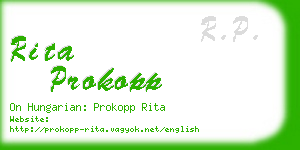 rita prokopp business card